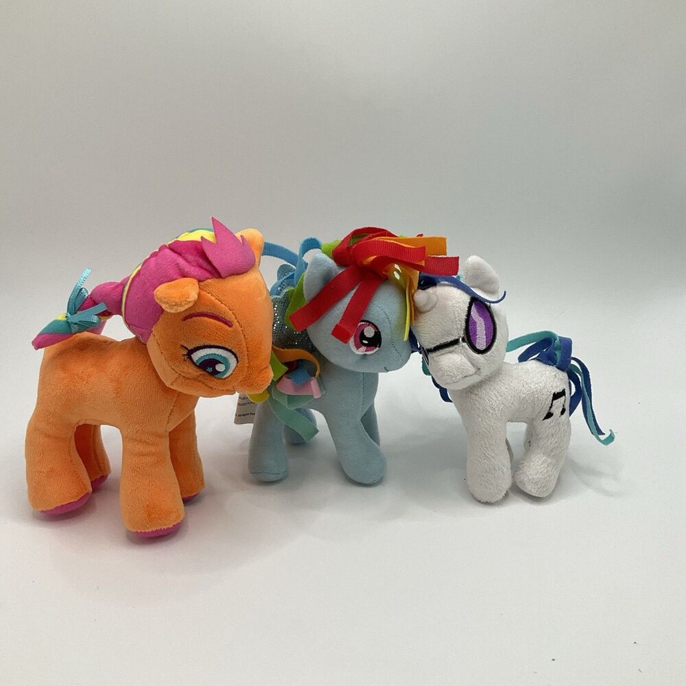 Lot 3 My Little Pony Plush Hasbro 2013 2016 2023 Rainbow Ribbon Mane